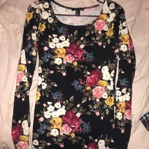 *RARE* floral print bodycon midi dress